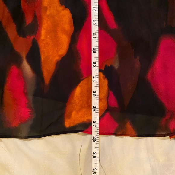 Anthropologie Tapemeasure Blouse XL Chiffon 3/4 Sleeve Embellished V-Neck - Picture 11 of 13